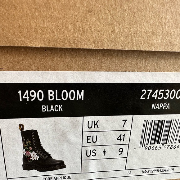 DR. MARTENS 1490 FLORAL BLOOM LEATHER MID-CALF BOOTS - Picture 13 of 13